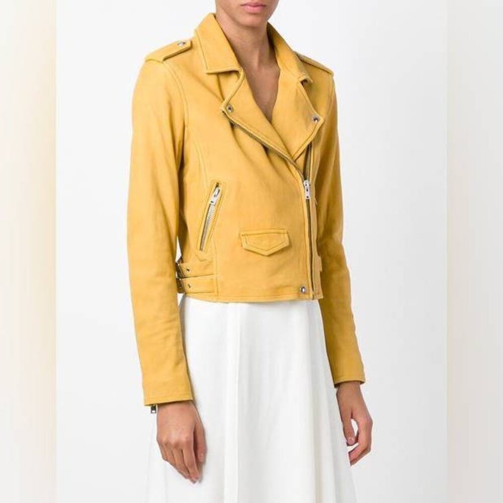 IRO Ashvillespe Safran Leather Moto Jacket